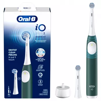 Electric toothbrush BRAUN Oral‑B iO Series 2 Green rechargeable with travel case
