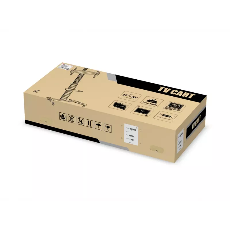 Equip 650602 LFD display trolley 37-70 inch (94-177.8 cm), 90° rotate, max VESA 600 x 400 mm, 50 kg, Aluminium, Black, White