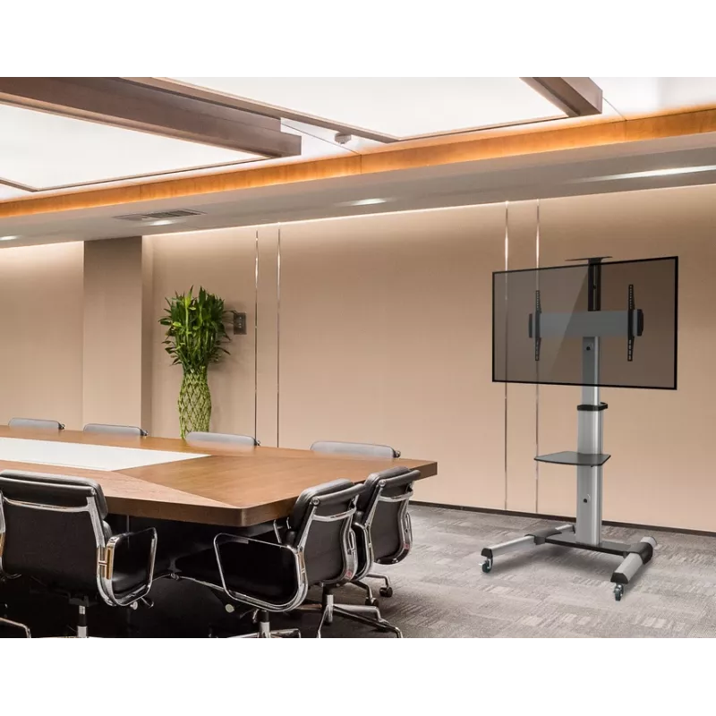 Equip 650602 LFD display trolley 37-70 inch (94-177.8 cm), 90° rotate, max VESA 600 x 400 mm, 50 kg, Aluminium, Black, White