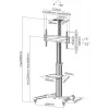 Equip 650602 LFD display trolley 37-70 inch (94-177.8 cm), 90° rotate, max VESA 600 x 400 mm, 50 kg, Aluminium, Black, White