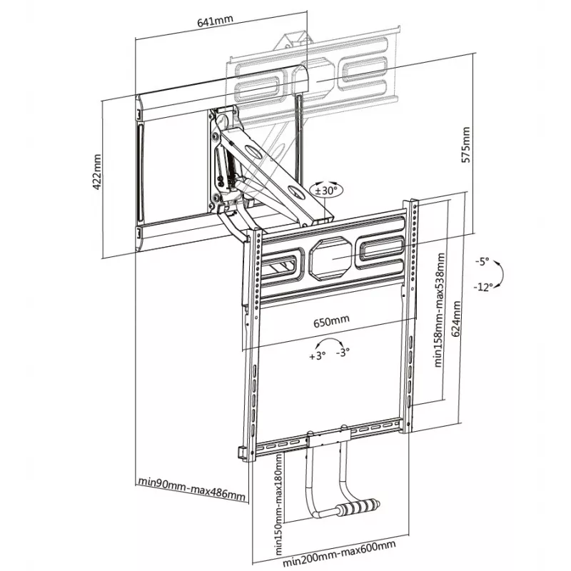 Equip 43 inch-70 inch Pull-Down TV Wall Mount Bracket