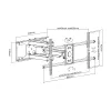 Equip 37 inch-90 inch Tilt/Swivel TV Wall Mount Bracket, 200 x 200 mm, 816 x 410 mm, -15 - 5°, -60 - 60°, Steel, Black
