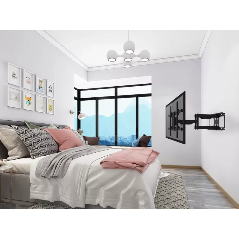 Equip 37 inch-90 inch Tilt/Swivel TV Wall Mount Bracket, 200 x 200 mm, 816 x 410 mm, -15 - 5°, -60 - 60°, Steel, Black