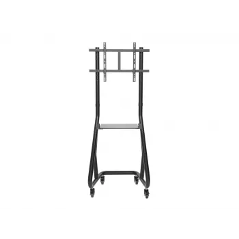 Equip 37 inch-80 inch Heavy-Duty TV Cart, 94 cm (37 inch), 2.03 m (80 inch), 200 x 200 mm, 600 x 400 mm, Aluminium, Plastic, Stainless steel, Black