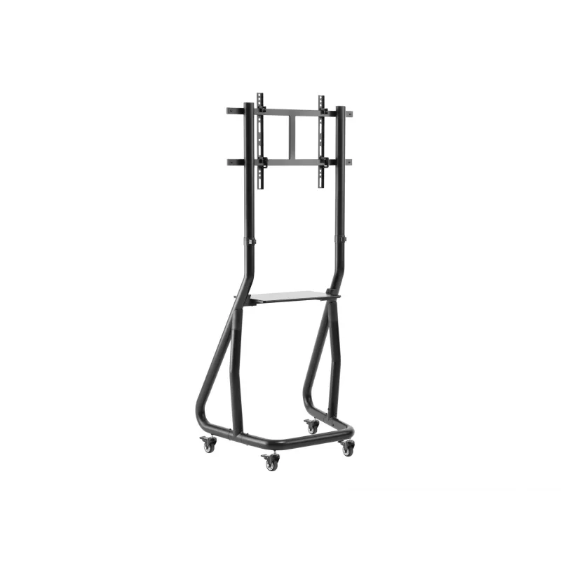 Equip 37 inch-80 inch Heavy-Duty TV Cart, 94 cm (37 inch), 2.03 m (80 inch), 200 x 200 mm, 600 x 400 mm, Aluminium, Plastic, Stainless steel, Black