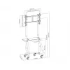 Equip 37 inch-80 inch Heavy-Duty TV Cart, 94 cm (37 inch), 2.03 m (80 inch), 200 x 200 mm, 600 x 400 mm, Aluminium, Plastic, Stainless steel, Black