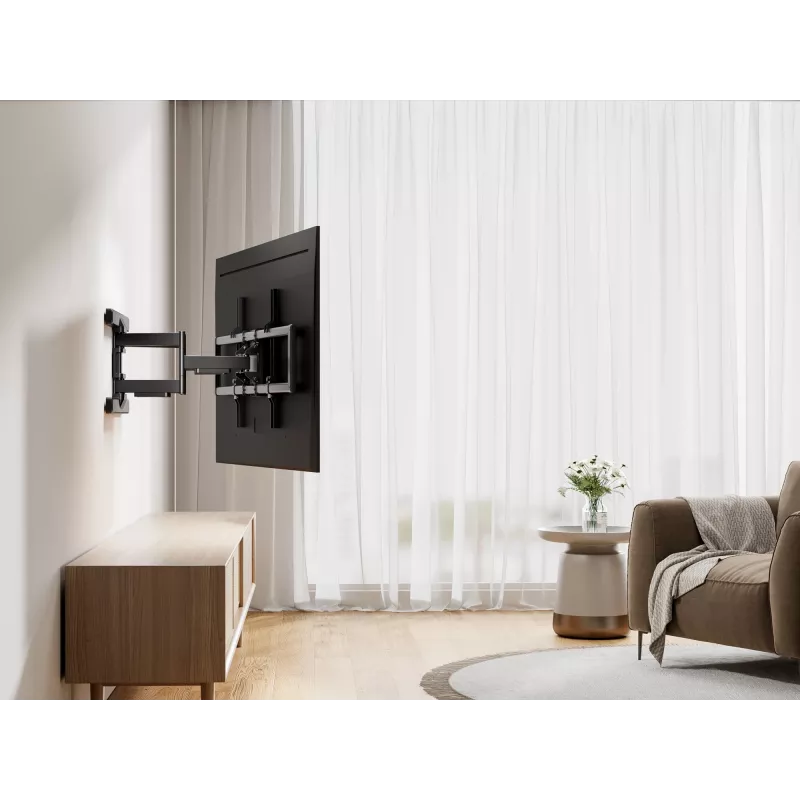 Equip 43 inch-100 inch Full Motion TV Mount Bracket, 200 x 200 mm, 800 x 400 mm, -10 - 5°, -60 - 60°, Plastic, Stainless steel, Black