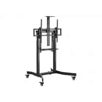 Equip 55 inch-100 inch Mobile Motorized LFD Trolley, 2.54 m (100 inch), 200 x 200 mm, 800 x 600 mm, -10 - 5°, Aluminium, Plastic, Stainless steel, Black