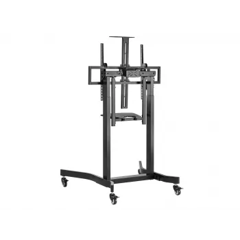 Equip 55 inch-100 inch Mobile Motorized LFD Trolley, 2.54 m (100 inch), 200 x 200 mm, 800 x 600 mm, -10 - 5°, Aluminium, Plastic, Stainless steel, Black