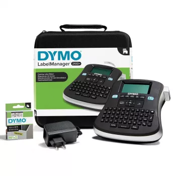 DYMO LabelManager ™ 210D QWERTZ Kitcase, QWERTZ, Thermal transfer, 180 x 180 DPI, 12 mm/sec, Black, Grey