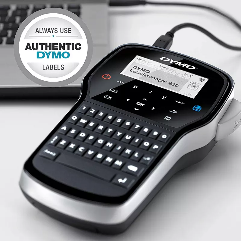 DYMO LabelManager ™ 280 AZERTY, AZERTY, D1, Thermal transfer, 180 x 180 DPI, 15 mm/sec, Black, Silver