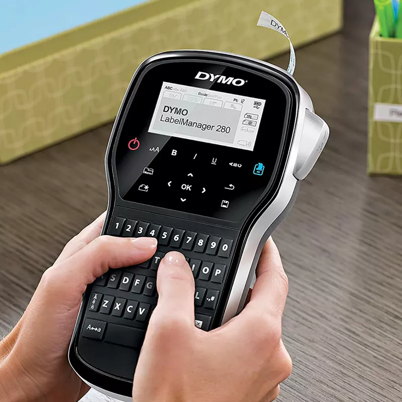 DYMO LabelManager ™ 280 AZERTY, AZERTY, D1, Thermal transfer, 180 x 180 DPI, 15 mm/sec, Black, Silver