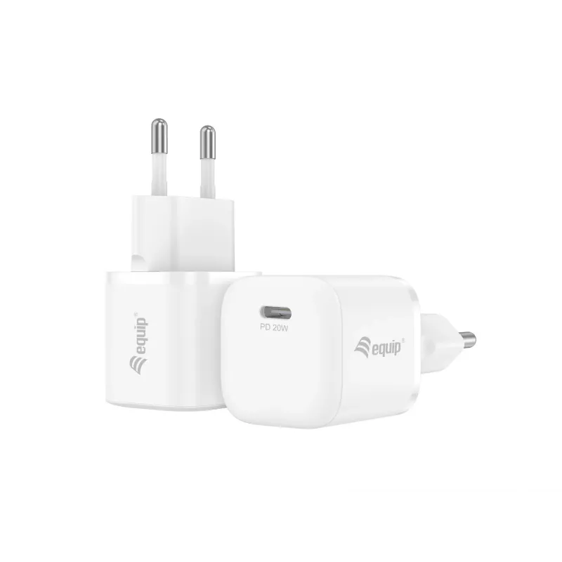 Equip 1-Port 20W USB-C PD Charger, 25pcs/pack, Indoor, AC, 12 V, White