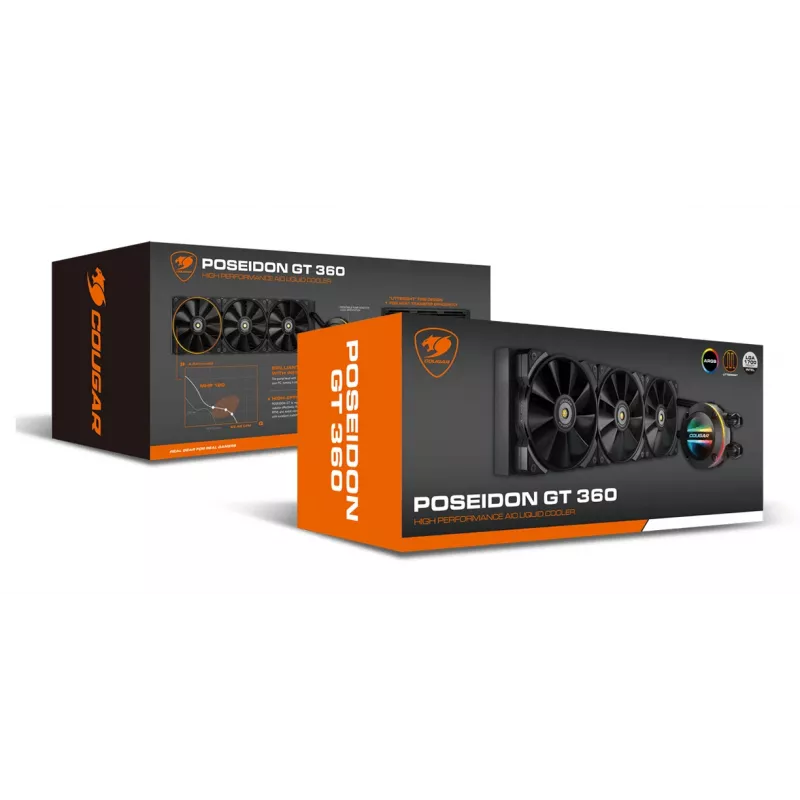 COUGAR CPU Water Cooling Poseidon-GT 360, ARGB, Black, Liquid cooling kit, 12 cm, Black