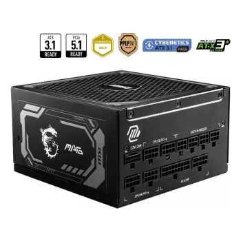 MSI MAG A1000GL PCIE5 power supply unit 1000 W 24-pin ATX ATX Black