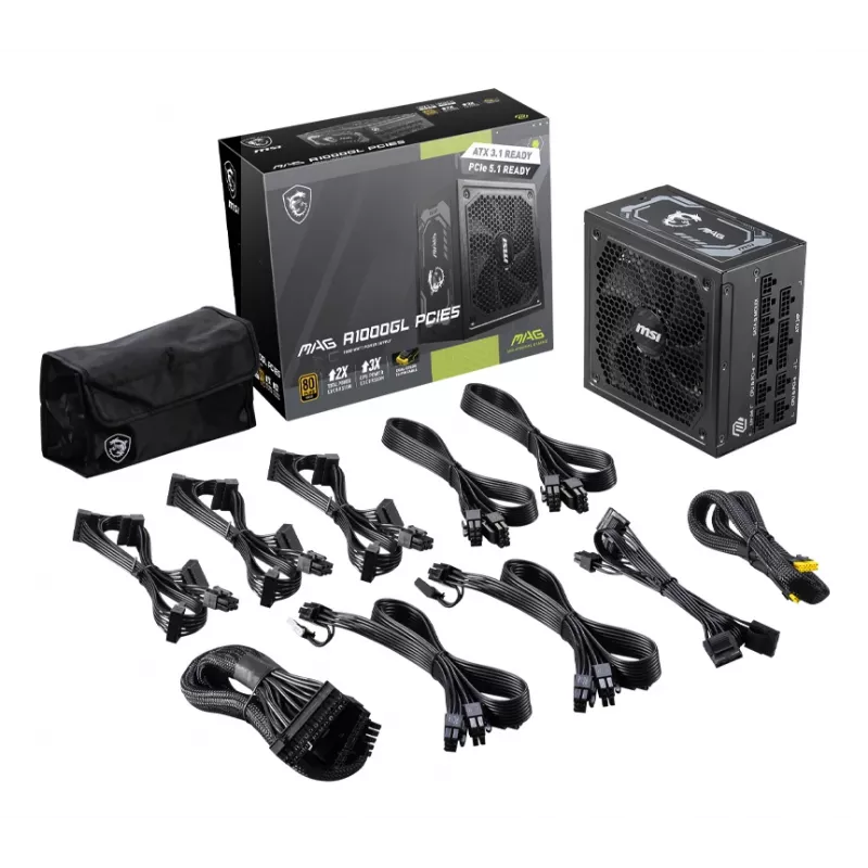 MSI MAG A1000GL PCIE5 power supply unit 1000 W 24-pin ATX ATX Black