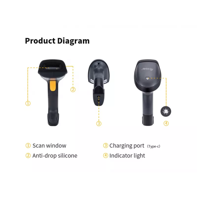 Equip Wireless 2D Dual Mode 2.4GHz + Bluetooth Barcode Scanner, with Stand
