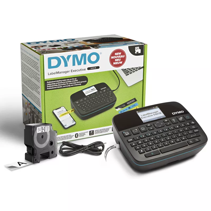 DYMO LabelManager Executive 640 CB Portable Label Printer | Compact Label Maker Machine with QWERTY Keyboard | Bluetooth & USB Connectivity | Compatible with D1 Standard & Durable Labels
