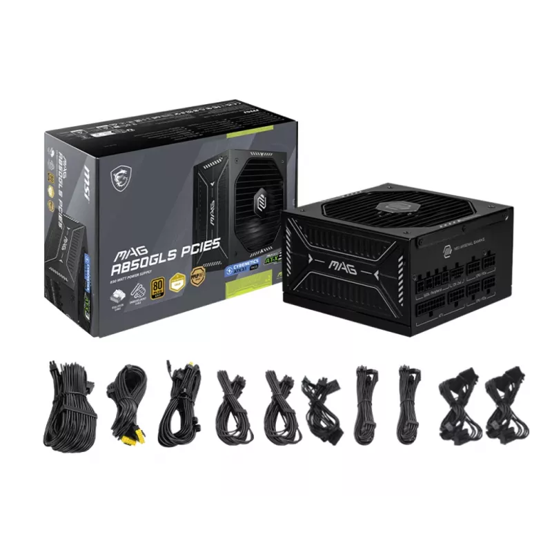 MSI MAG A850GLS PCIE5 power supply unit 850 W 24-pin ATX ATX Black