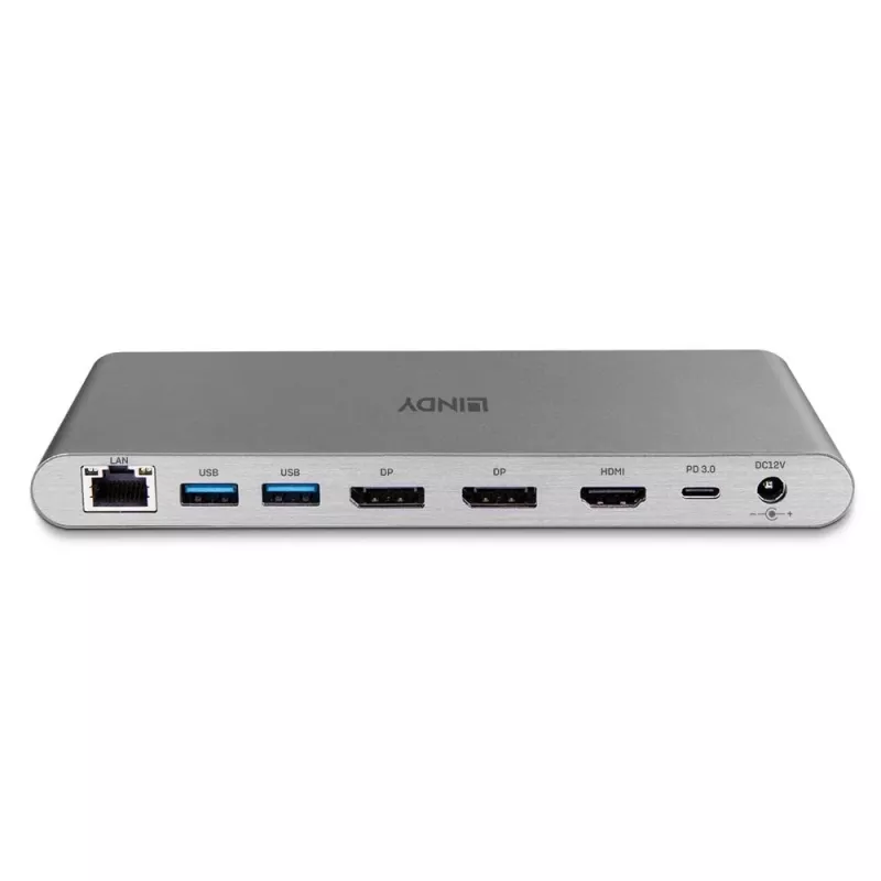 Lindy DST-Pro 5K XT, USB-C Laptop Docking Station with Triple Display (4K) or Single Display (5K) and 100W Pass-Through Charging
