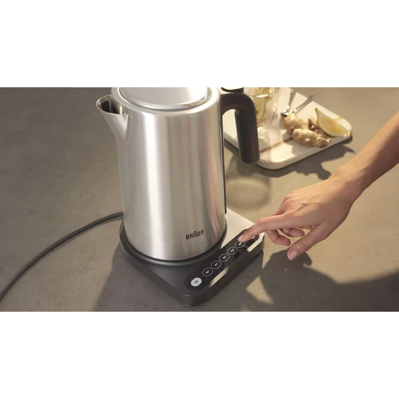 Braun WK 5205 BK electric kettle 1.7 L 2200 W Black, Stainless steel