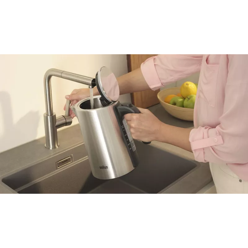 Braun WK 5205 BK electric kettle 1.7 L 2200 W Black, Stainless steel