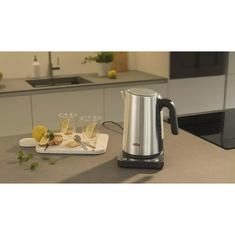 Braun WK 5205 BK electric kettle 1.7 L 2200 W Black, Stainless steel