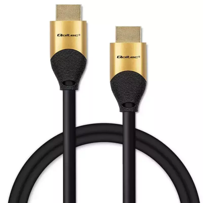HDMI cable QOLTEC 50354 1 m — HDMI Type A to A, 48 Gbit/s, 7680×4320, 240 Hz, 30AWG, PVC sheath, black