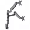 Manhattan Dual Desk Mount for TV & Monitors (Full Motion Gas Spring), For screens 10 inch to 27 inch, Clamp or Grommet Assembly, VESA compatibility: 75x75 and 100x100mm - check the dimensions of the four mounting holes on back of screen to ensure it fits, Max 8kg (each)