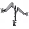 Manhattan Dual Desk Mount for TV & Monitors (Full Motion Gas Spring), For screens 10 inch to 27 inch, Clamp or Grommet Assembly, VESA compatibility: 75x75 and 100x100mm - check the dimensions of the four mounting holes on back of screen to ensure it fits, Max 8kg (each)