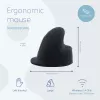 R-Go Tools Ergonomic mouse R-Go HE Break with break software, large (hand size ≥ 185 mm), left-handed, Bluetooth, black
