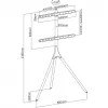 Tripod Floor Stand, Manhattan, 1 screen, 37-65 inches, VESA 200x200 to 600x400mm, Max 32kg