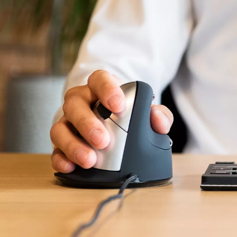 R-Go Tools Ergonomic mouse R-Go HE Break with break software, large (hand size ≥ 185 mm), right-handed, Wired, black