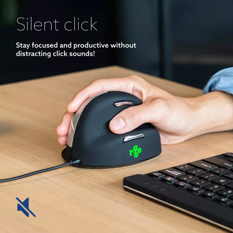 R-Go Tools Ergonomic mouse R-Go HE Break with break software, large (hand size ≥ 185 mm), right-handed, Wired, black