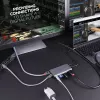 Lindy DST-Mini XT, USB-C Laptop Mini Docking Station with Single Display (4K) or Dual Display (Full HD) and 100W Pass-Through Charging
