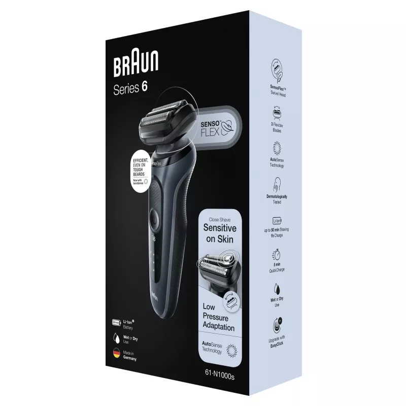 Braun Series 6 61-N1000s Foil shaver Black, Grey