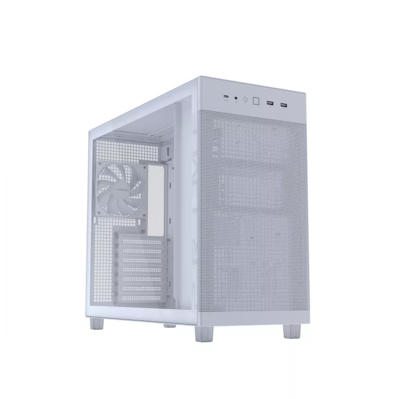 ASUS PRIME AP303 TG 90DC00V3-B39010 Midi Tower PC Case, ATX/Micro-ATX, Tempered Glass, 2x USB 3.2, without PSU, White