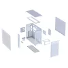 ASUS PRIME AP303 TG 90DC00V3-B39010 Midi Tower PC Case, ATX/Micro-ATX, Tempered Glass, 2x USB 3.2, without PSU, White