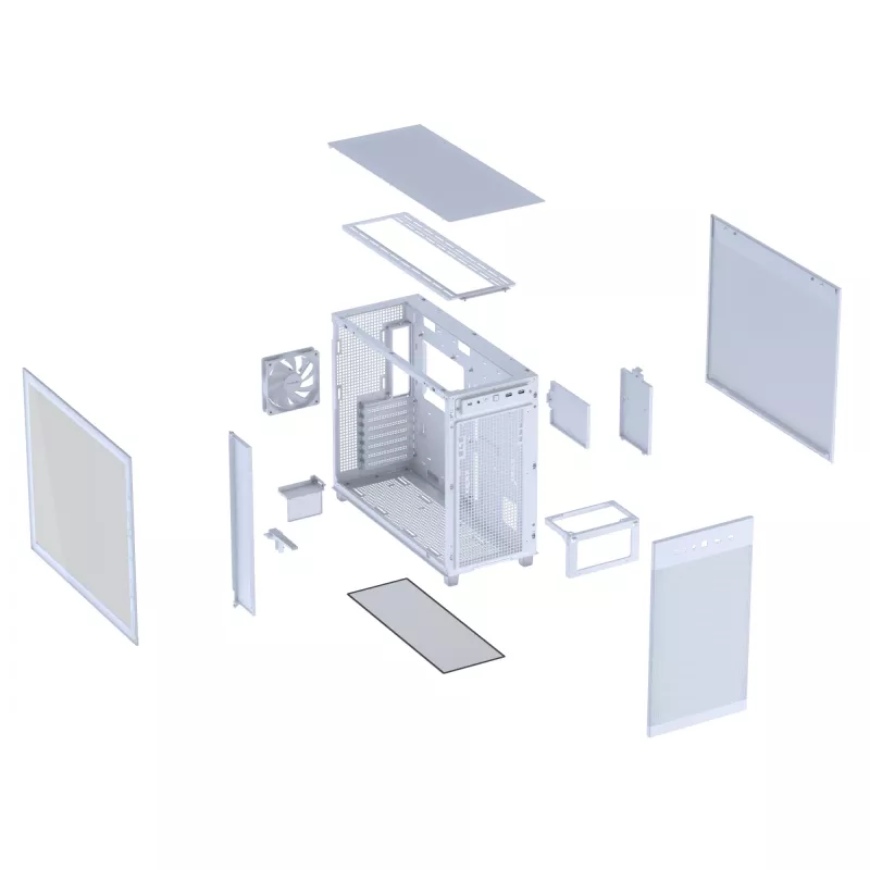 ASUS PRIME AP303 TG 90DC00V3-B39010 Midi Tower PC Case, ATX/Micro-ATX, Tempered Glass, 2x USB 3.2, without PSU, White