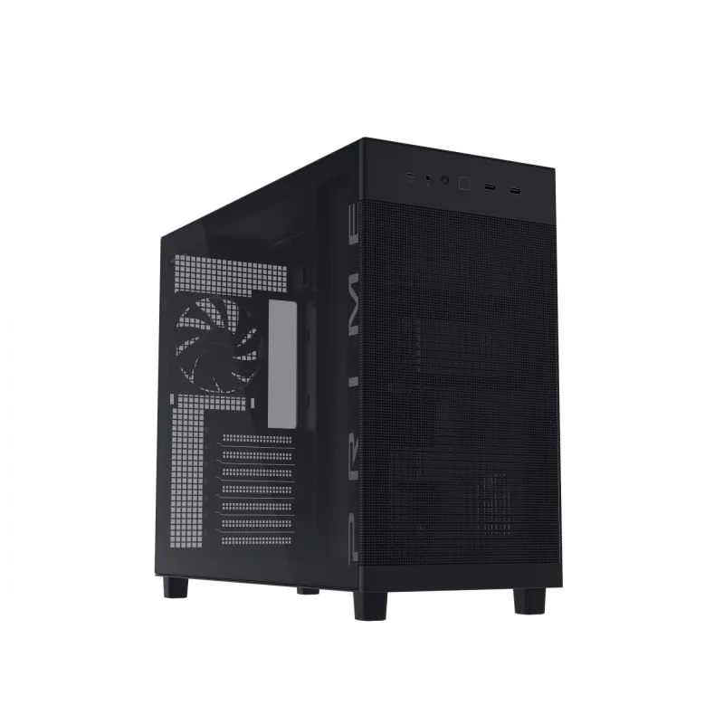 ASUS PRIME AP303 TG Black, PC, Black, micro ATX, Mini-ITX, ATX, 16.5 cm, 36 cm, 18 cm