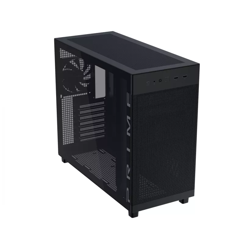 ASUS PRIME AP303 TG Black, PC, Black, micro ATX, Mini-ITX, ATX, 16.5 cm, 36 cm, 18 cm