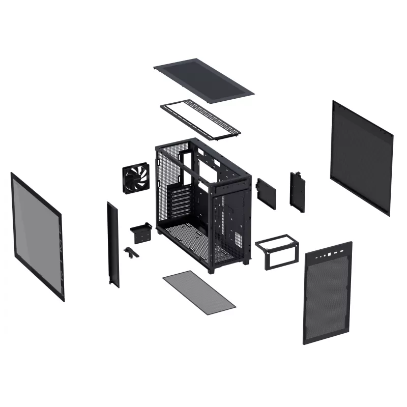 ASUS PRIME AP303 TG Black, PC, Black, micro ATX, Mini-ITX, ATX, 16.5 cm, 36 cm, 18 cm