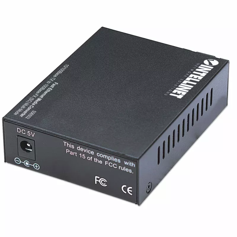 Intellinet Fast Ethernet Media Converter, 10/100Base-Tx to 100Base-Fx (SC) Multi-Mode, 2 km (1.24 mi)