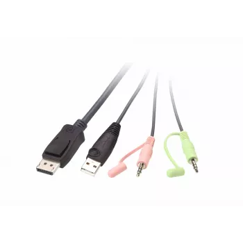KVM switch ATEN CS22DP-AT 2-port USB DisplayPort, 4K@30Hz, USB-A console, audio, 1.2 m cable