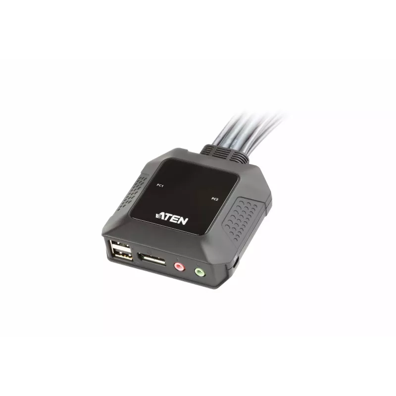 KVM switch ATEN CS22DP-AT 2-port USB DisplayPort, 4K@30Hz, USB-A console, audio, 1.2 m cable
