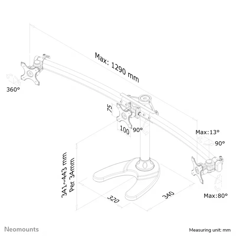 Neomounts FPMA-D700DD3 Monitor stand 10-27 inch