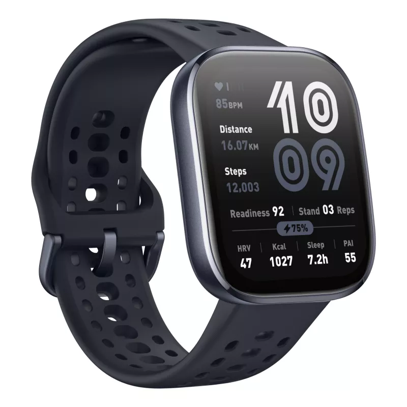 Amazfit Bip 6 Black 5 cm (1.97 inch) AMOLED Digital 390 x 450 pixels Touchscreen GPS (satellite)