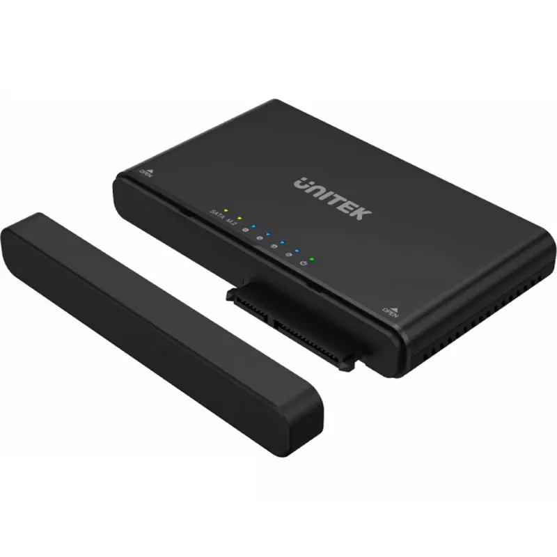 USB-C hub Unitek S1222A SolidForce+ — HDMI 4K, Ethernet, SATA III, 10 Gbit/s, aluminium housing, black