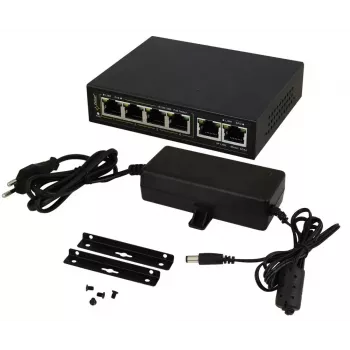 PULSAR Gigabit PoE Switch SG-64 — 4 PoE Ports, 2 Uplink Ports