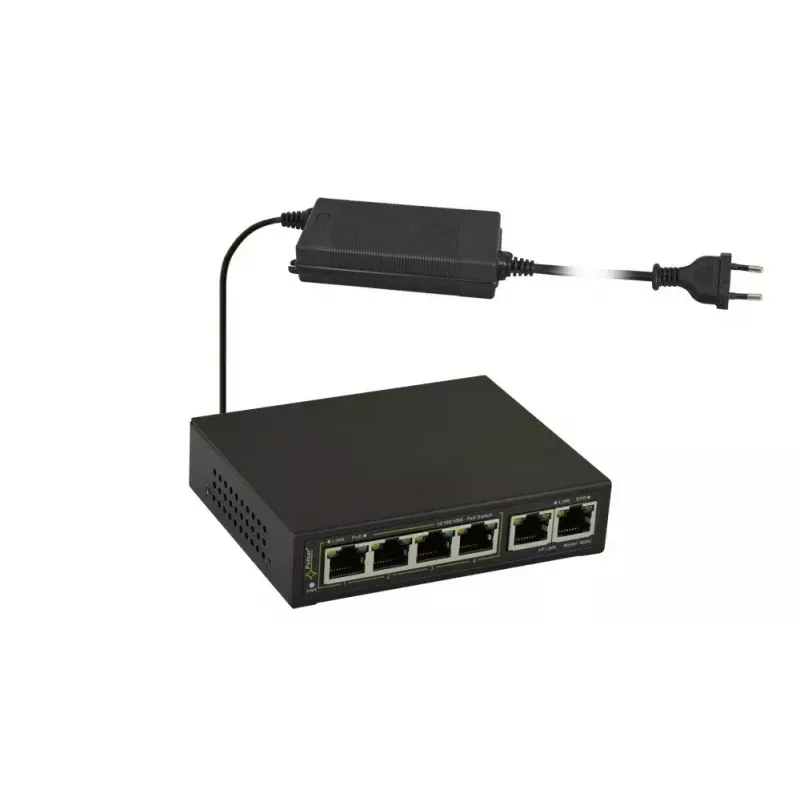 PULSAR Gigabit PoE Switch SG-64 — 4 PoE Ports, 2 Uplink Ports